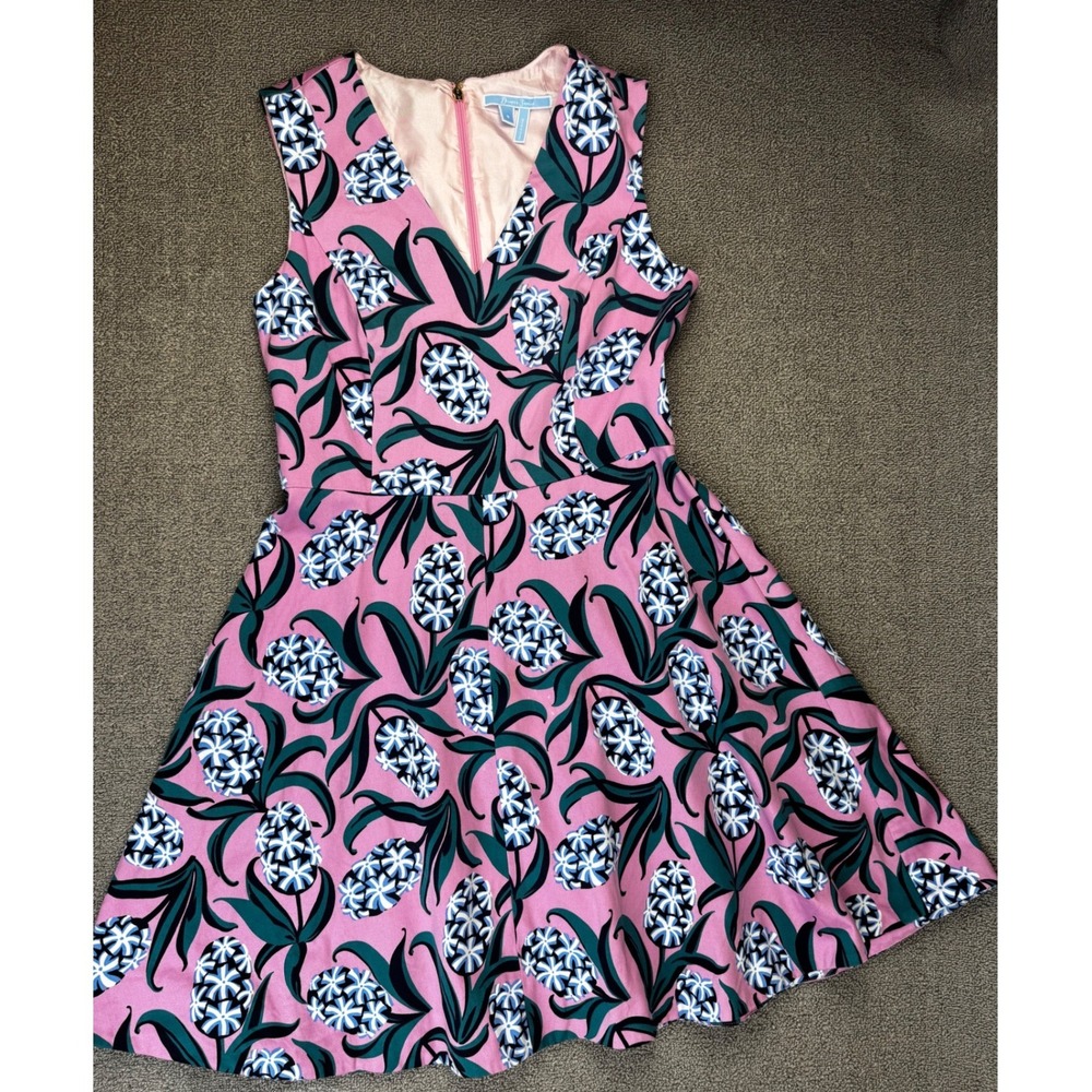 Draper James Pink Floral Fit-and-Flare Mini Dress